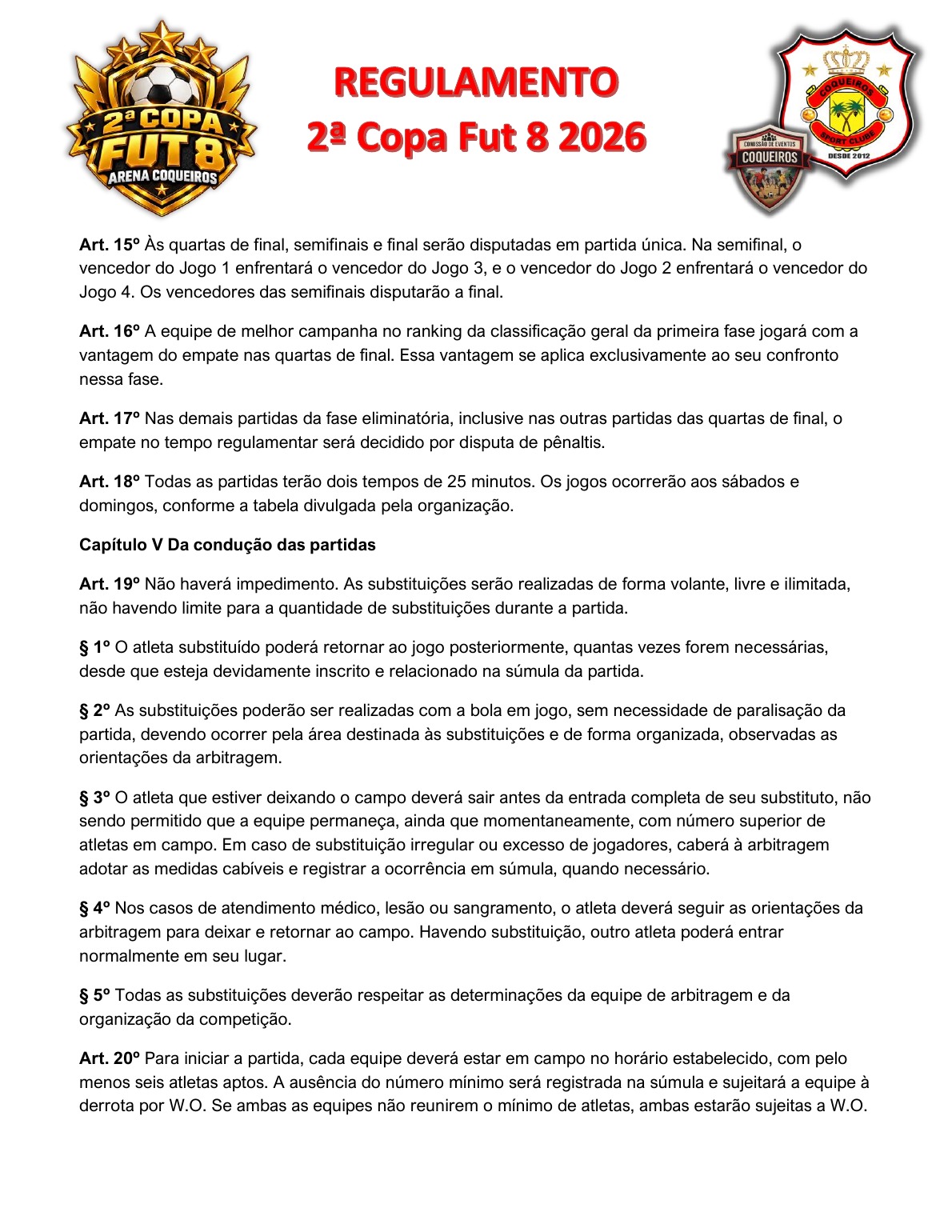 Regulamento da Copa, página 3 de 5